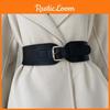 Stylish Women's Black Wide Waist Cincher Belt Elegant Faux Leather For Dresses And Coats