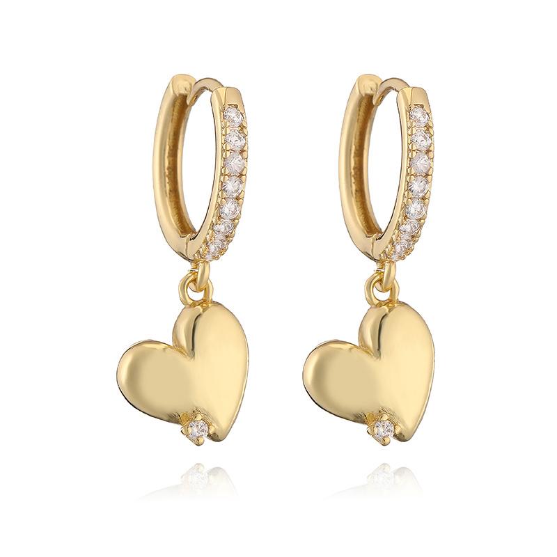 HECHENG,Fruit Party Sweet Cute Strawberry Cherry Shape Pendant Brass Earrings Women's Fashion Jewellery 1 Pair