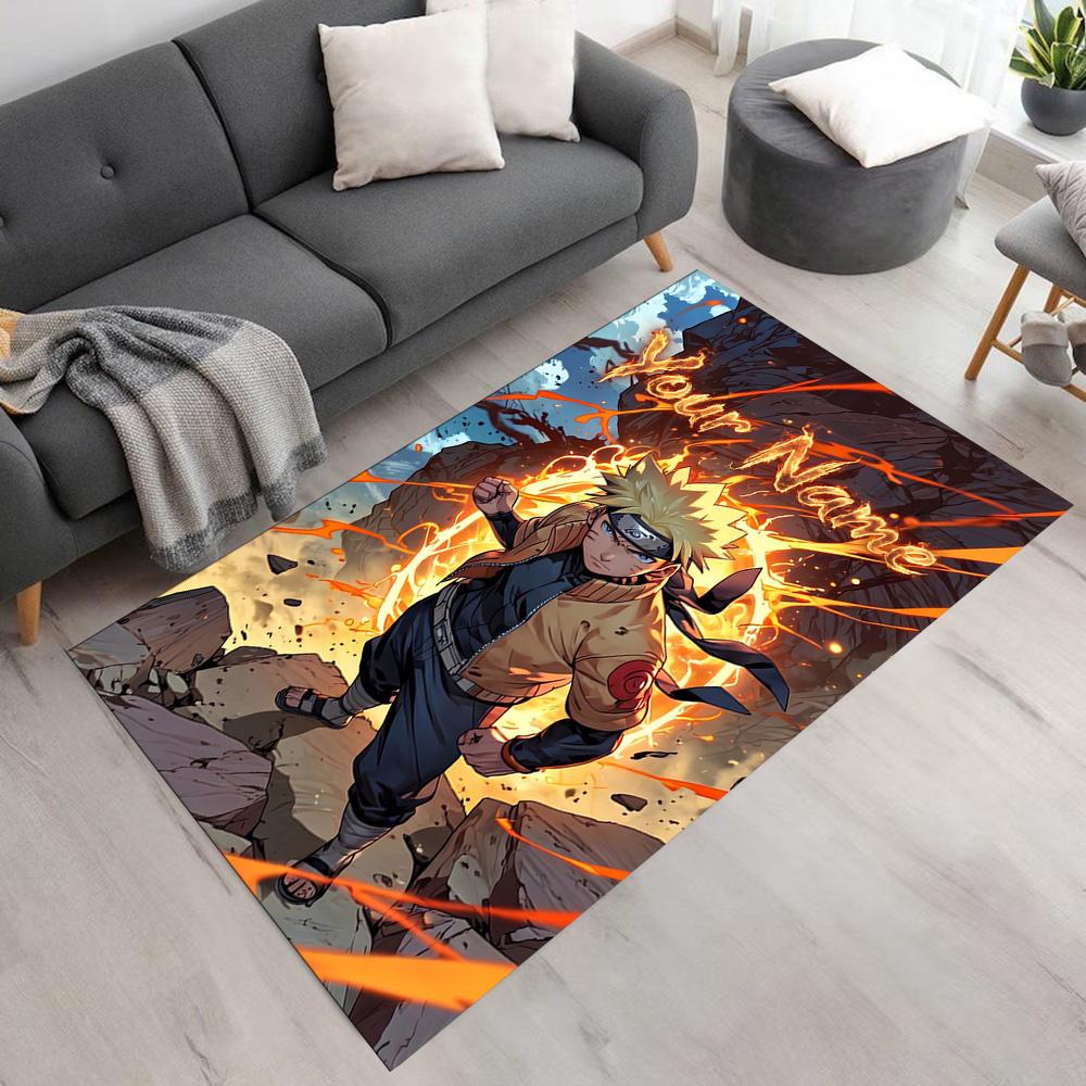 Naruto Character Customizable Name Floor Mat Design for Playrooms Study Room Outdoor Decorate Room Anti-slip Rug Office Home Decor
