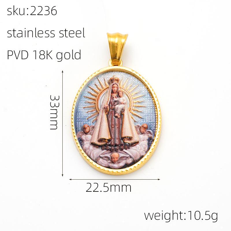 Men's Retro Saint Christopher Greek Mythology Pendant Necklace in Stainless Steel