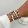 Hip Hop Cross Bracelet Set, Design Imitation Pearl Irregular Ccb Beaded Jewelry