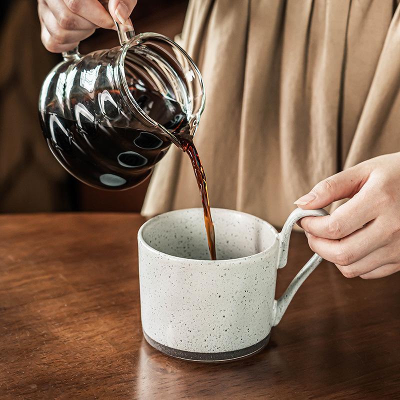 Cup Creative Big Ears Mug Household Ceramic Cup Japanese Style Coffee Cup Breakfast Cup Sesame Glaze Cup Water Cup