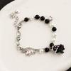 Black White Beaded Bracelets for Women Sweet Aesthetic Charm Bracelets Jewelry