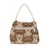 New bear canvas bag double-sided pattern large-capacity tote bag women's new shopping large-capacity zipper