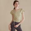 Women's High-End Short-Sleeved Tight-Fitting Yoga Tops for Running, Pilates, & Summer Fitness