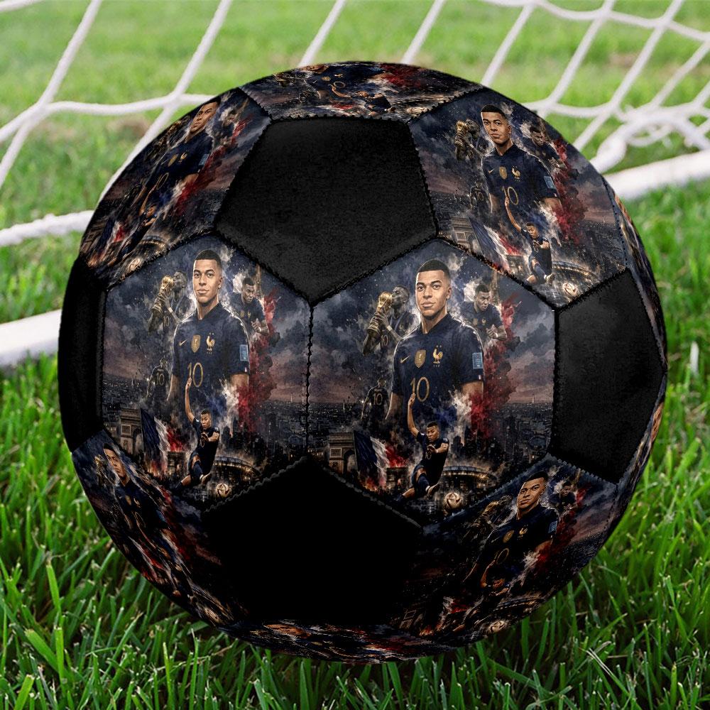 1PC Ultimate Mbappé Skills ballon de football taille 5 Praha Ballon de football en salle Coloré Tous les âges Cousu à la machine PVC Prêt pour la compétition Durable Haut rebond