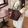 Winter retro suede large-capacity bag women's 2025 new fashion tote bag simple portable commuter bag