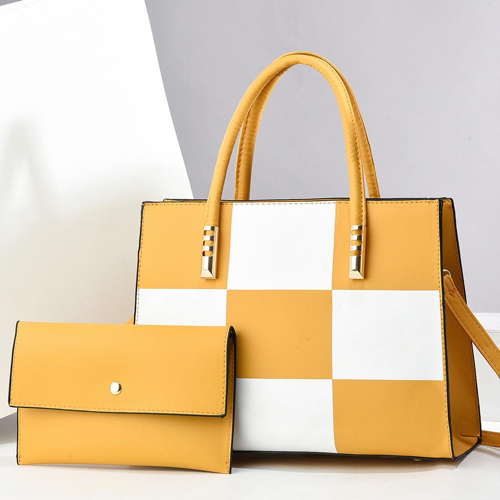 Fashion Color Blocked Checkered Pattern Women Casual Shoulder Bag For Daily Use