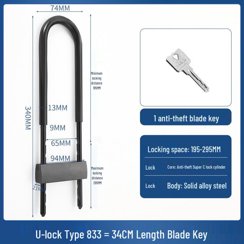 U-Shaped Glass Door Lock for Storefronts and Sliding Doors