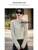 2025 Autumn/Winter Women's Loose Round Neck Ribbon Knit Sweater - Long Sleeve, Cozy Wool Jumper, Elegant Ladies' Top