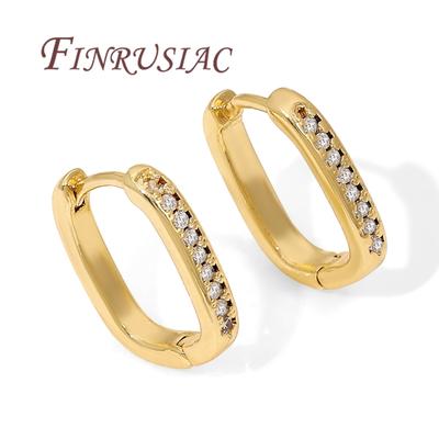 18K Gold Plated U-Shape Hoop Earrings For Women,DIY Jewelry Accessories,Fashion Female Earrings