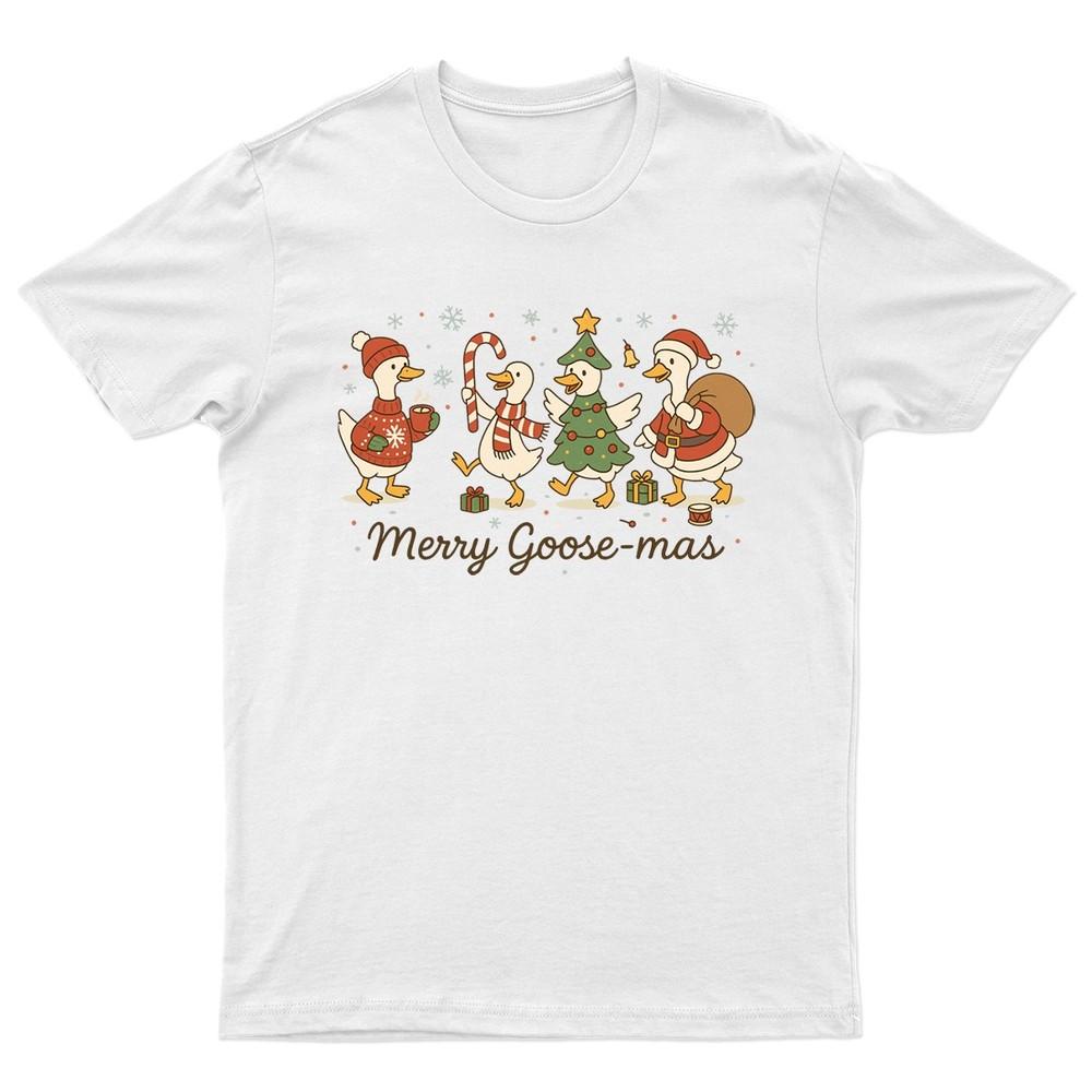 Merry Goosemas Christmas Holiday TShirt Unisex Gift Retro Seasonal Funny