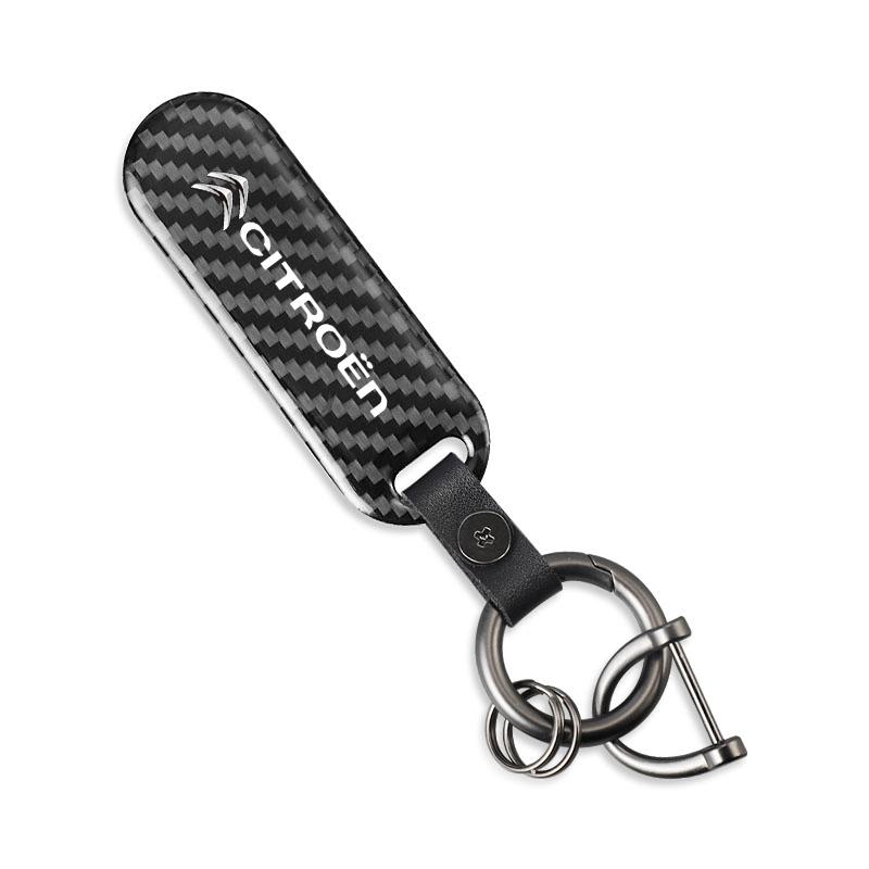 

Carbon Fiber Auto Key Ring Car Styling Keychain For Citroen C3 C5 C5X C4 e-C4 X e-C3 C-Elysee Berlingo C1 C-Crosser C6 C2 AIRCRO