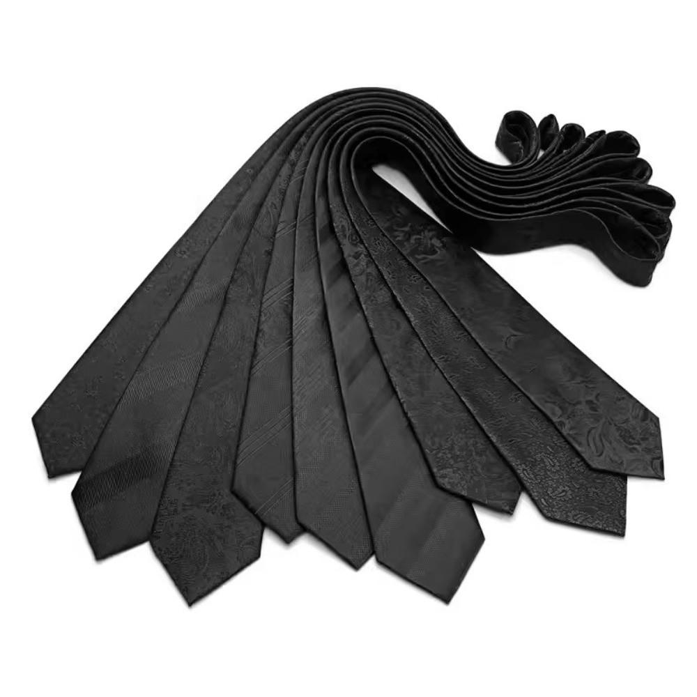Stripes Men Necktie Floral Retro Cravat Simple Black Necktie  Shirt