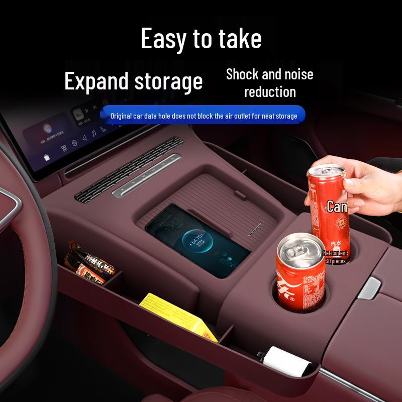 Lantu Tianshan Console Wireless Charging Anti-slip Silicone Pad and Storage Pocket.