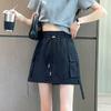 Lace Up Wide Half Leg Skirts Drawstring Cargo Skirts Simple Causal Skirts Women  Summer