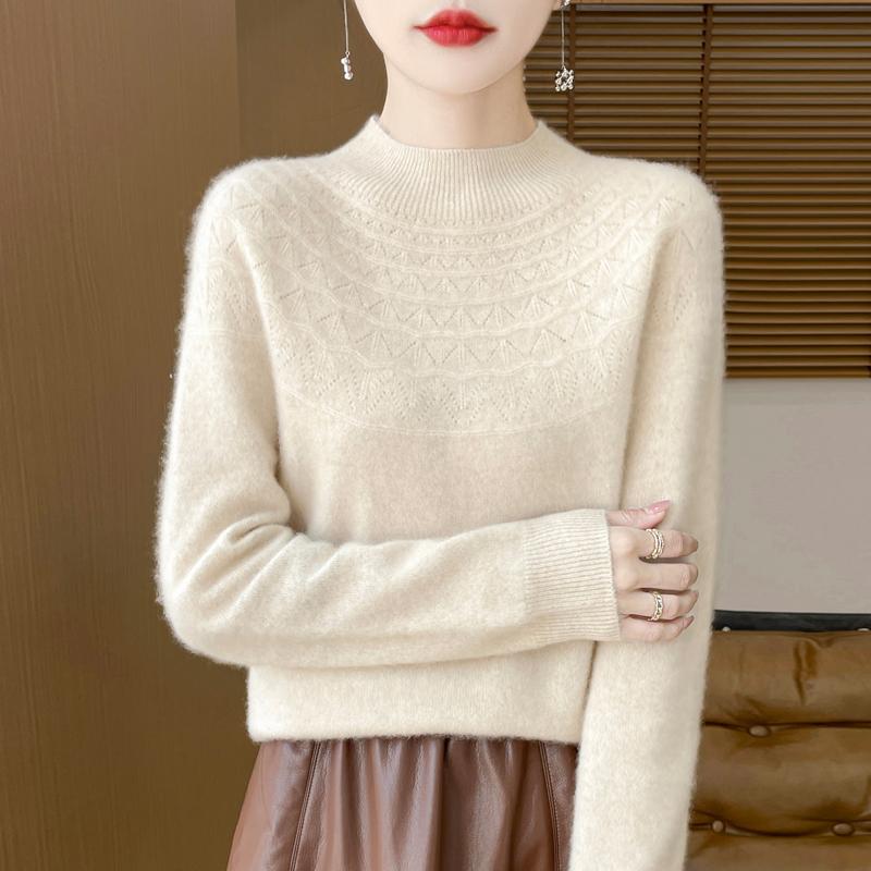 Pulover de cașmir pentru femei cașmir Qinghe 30% cașmir 70% lână cald și la modă versatil toamnă și iarnă