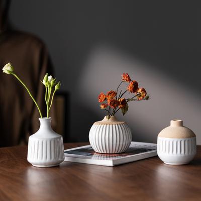 Simple Fine Mouth Ceramic Vase Creative Desktop Flower Arrangement Home Decoration Ornament