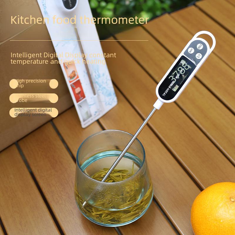 Digital Kitchen Meat Thermometer with Stainless Steel Probe - Ideal for Baking, BBQ, Baby Milk, and More.