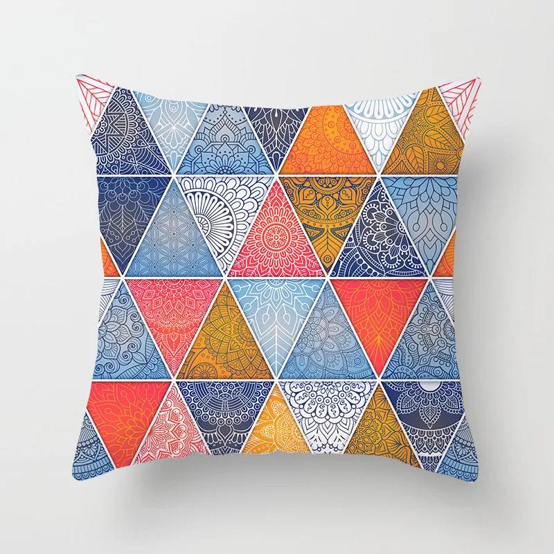 Bohemian Geometric Square Pillowcase Ethnic Retro Sofa Pillow Cover Home Decorative Cushion Cover 45x45cm Throw Pillow Case
