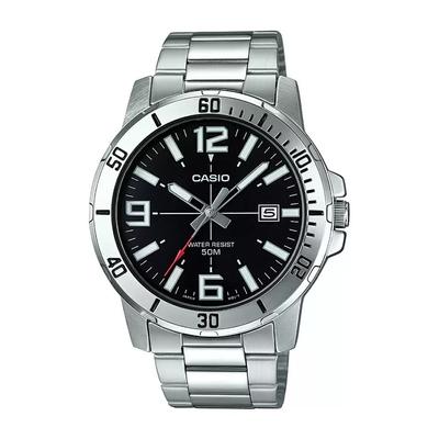 Strieborné analógové pánske hodinky, Silver Analog Men's Watch, Casio