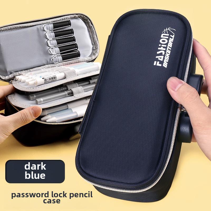 Password-Protected Large Capacity Pencil Case for Students: Multifunctional Stationery Box for Boys and Girls In Junior and High School.