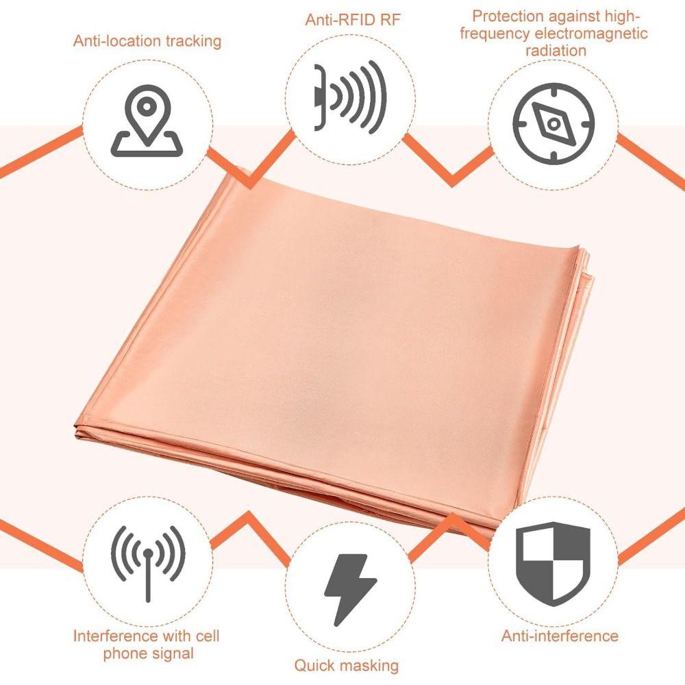 Gold RFID Shielding Block Copper Polyester Conductive Copper Fabric New Anti-Radiation Cloth