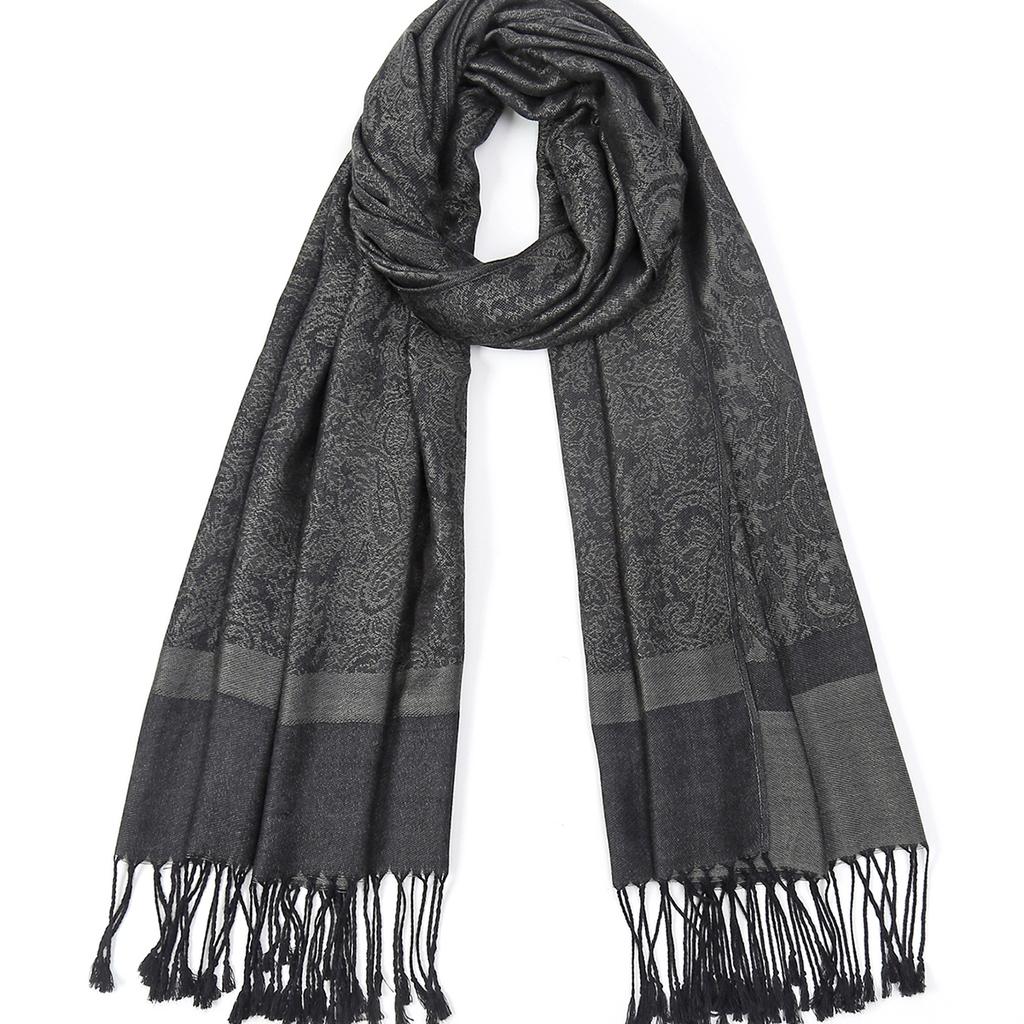 A Vintage Paisley Patterned Ethnic Style Cashew Jacquard Pashmina Casual And Fashionable Soft And Warm Tassel Scarf Shawl