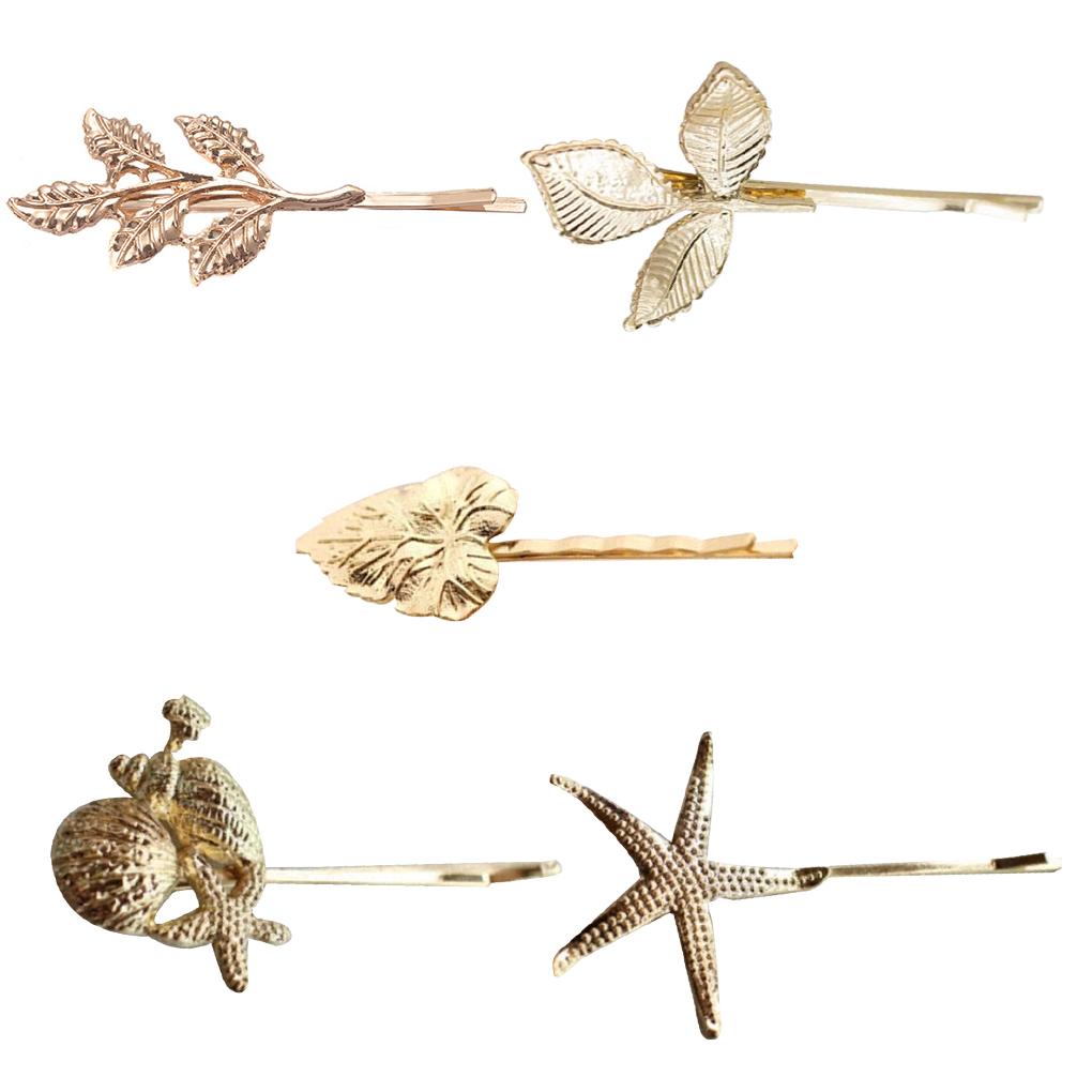 Hair Clip Retro Olive Branch Hairpin Bride Headdress Bangs Pin Non-slip Barrette for Girls Women Type 1