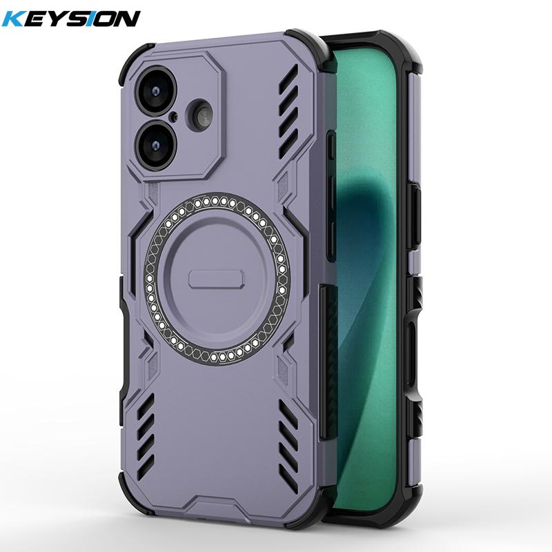 KEYSION Hollow Heat Dissipation Case for MagSafe for iPhone Air Silicone+PC Magnetic Cooling Shockproof Phone Cover for iPhone 17