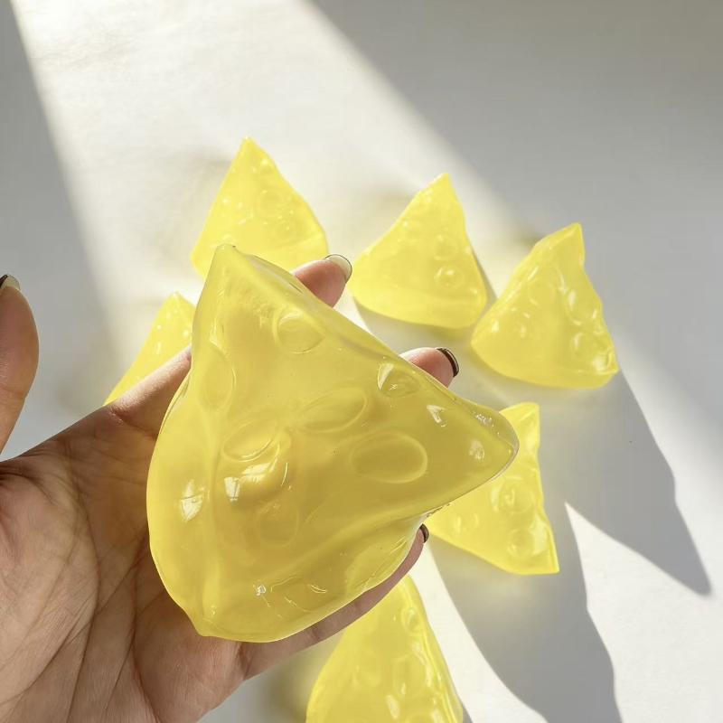 Square Mochi Honey Cheese Squishy Fidget Toy Non-Sticky Soft Squeeze Stress Toy for Adults Office Desk Stress Release OneSize