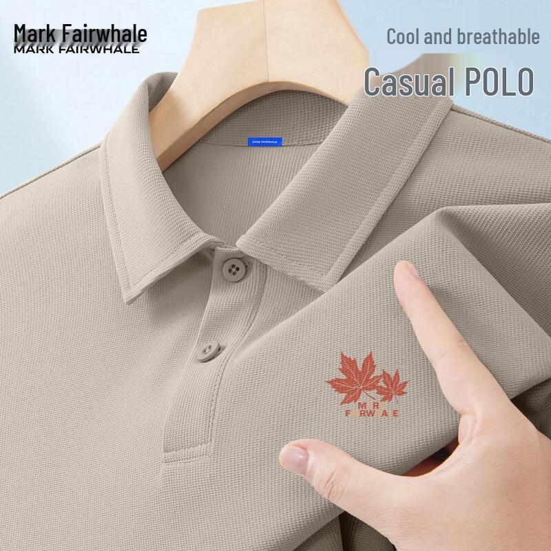 Mark Fairwhale Men s Ice Silk Floral Print Polo Shirt M