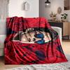 1Pc Spiderman Web Shadows Flannel Blanket, Soft And Comfortable, Casual Warm, Camping Travel, Christmas, Halloween Xmas Gift S1897