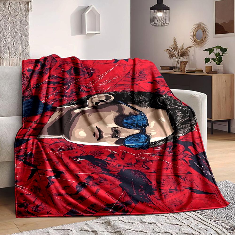 1Pc Spiderman Web Shadows Flannel Blanket, Soft And Comfortable, Casual Warm, Camping Travel, Christmas, Halloween Xmas Gift S1897