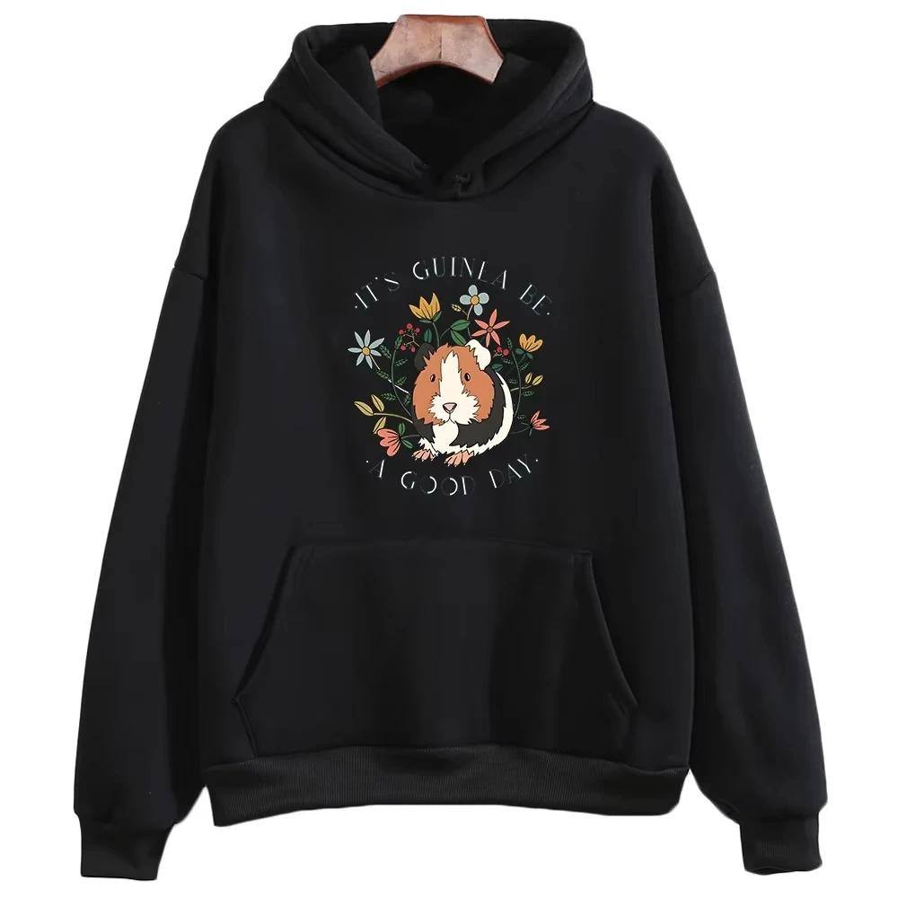 Cute Guinea Pig Graphic Hoodie Women_men Aesthetic Clothing Autumn Winter Fleece Sweatshirt Long Sleeve Sudadera Top