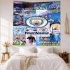 Manchester City Brugerdefineret Dit Navn Vægdekoration Vægtæppe Kunst Til Kæledyrs Mindesmærke Fødselsdag Bryllupsfest Baggrund Familiegave