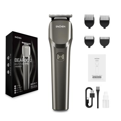 ENCHEN Bart02 Elektrischer Barttrimmer für Männer, Pflege-Set für den Mann All-in-One für Intimbereich & Bart & Ganzkörper & Haare, 4 Führungskämme, USB Typ-C Lade