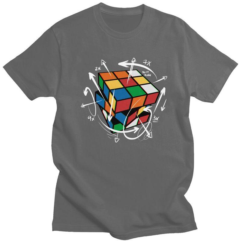 Custom Rubix Rubiks Cube Math Formula T Shirt for Men Tshirt Casual Tees Geek Magic Gift Tshirt Slim Fit Clothing