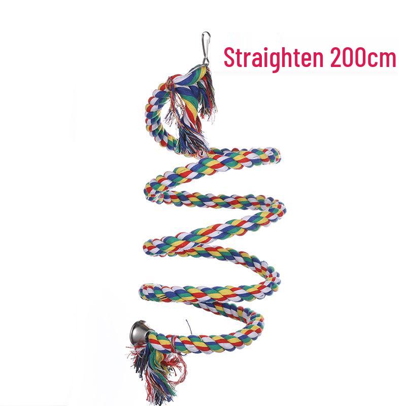 Cotton Rope Spiral Ladder: Colorful Chew Toy and Climbing Stand for Parrots