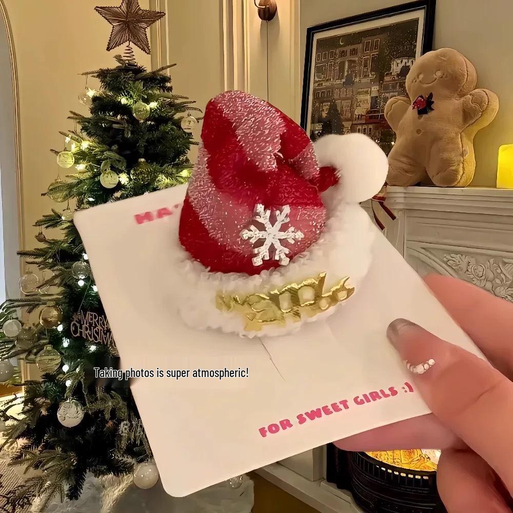 2025 New Cute Christmas Hat Hair Clip & Headband for Women: Festive Girlish Hair Accessories