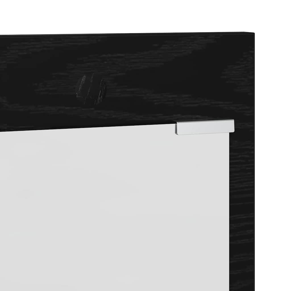 Wall Mounted Nightstand Black Oak Effect 90 x 10 x 50 cm