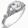 Neuer zarter Frauenring mit rundem Zirkonia, Temperament, süße weibliche Hochzeit, Verlobungsringe, Geschenk, neuer Modeschmuck