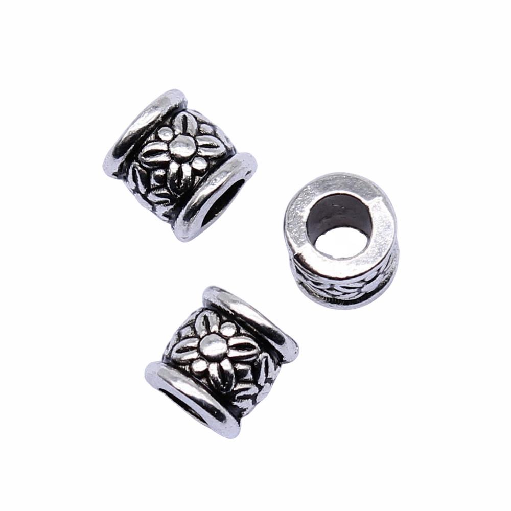 Multi Color Spacer Beads Ornate Metal Big Hole Beads For Jewelry Projects