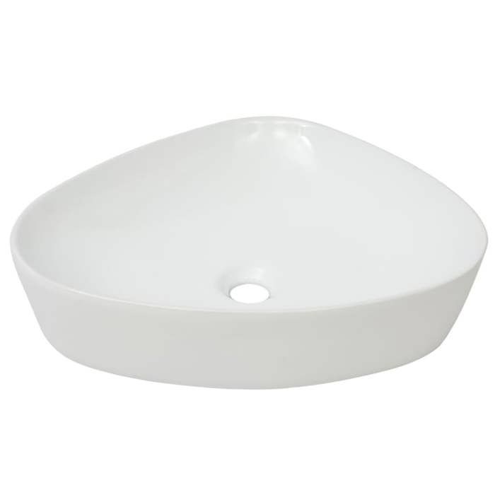 VidaXL Evier Triangulaire Céramique Blanc Lavabo Lave-mains Salle de Bain 142345