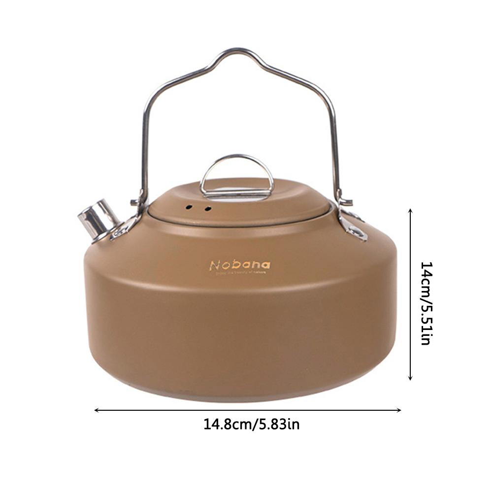 1L Camping Water Kettle Stainless Steel Teapot Coffee Pot Outdoor Tea Kettle Cooking Hiking Traveling Camping Supplies