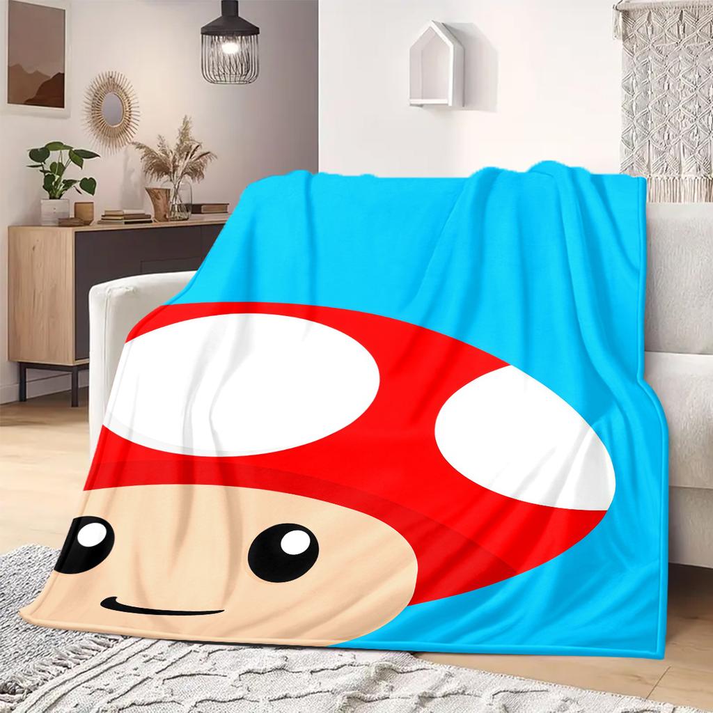 Mario Anime Print Blanket Warm  Comfortable Flannel Blanket Suitable for Bedrooms, Sofas, Beds, Chairs, Picnics, Travel