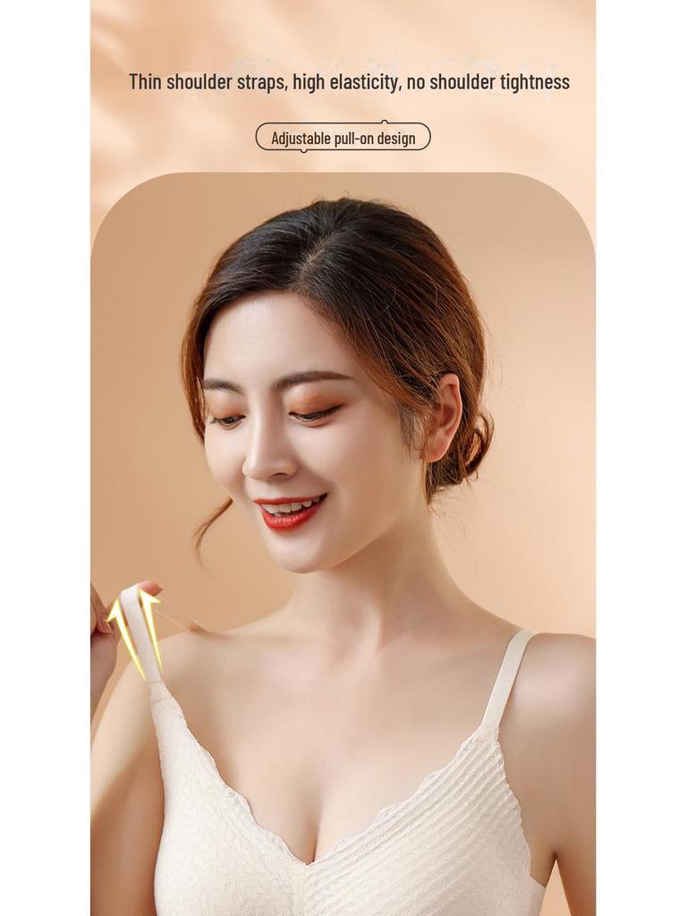 Seamless Wheat Ear Lace Bralette: No-Slip, No Steel Ring, Sexy Thin Suspender Design