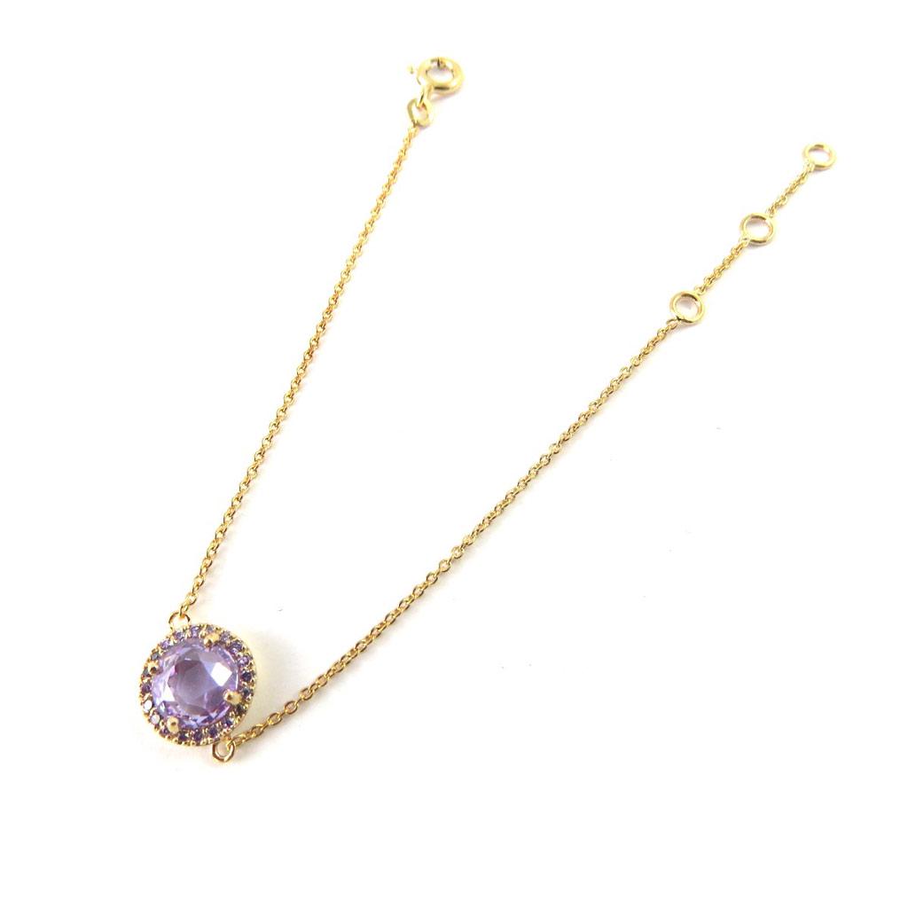 Altesse [M5943] - Bracelet plaqué or 'Sissi' violet doré - 15 mm