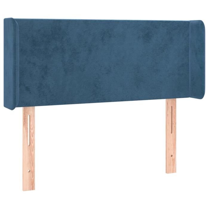 VidaXL Tête de lit avec oreilles Bleu foncé 93x16x78-88 cm Velours3118528