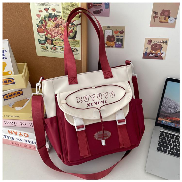 School Bag High Value College Style Messenger Bag Female Students Class Leisure Bag Large Capacity Portable Tutoring Bag Bag